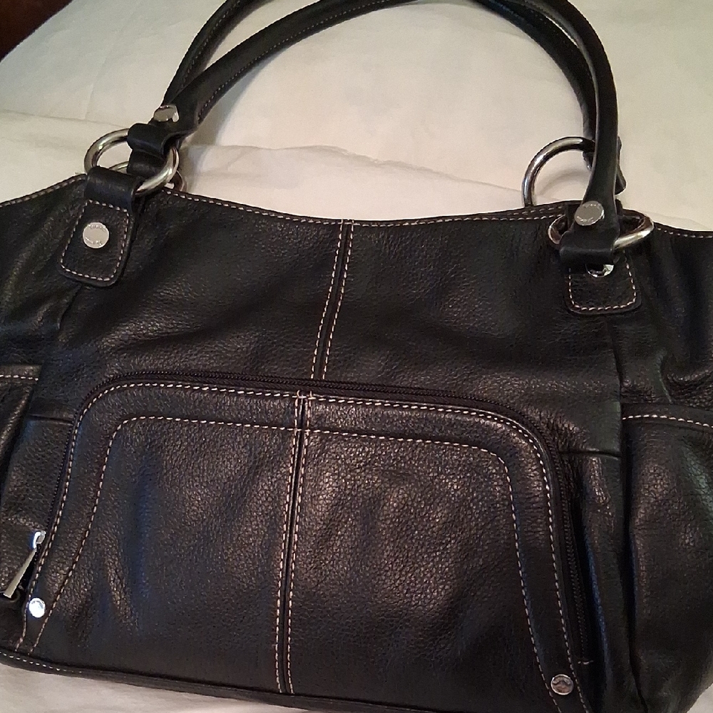 Tignanello Black Leather Shoulder Bag
